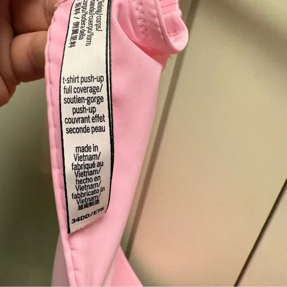 💖Victoria's Secret Light Pink -   t-shirt, push-up full coverage Bra- Size 34DD - Picture 7 of 9